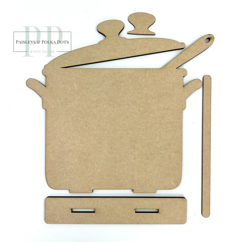 Cooking Pot - Unfinished Wood Display Frame