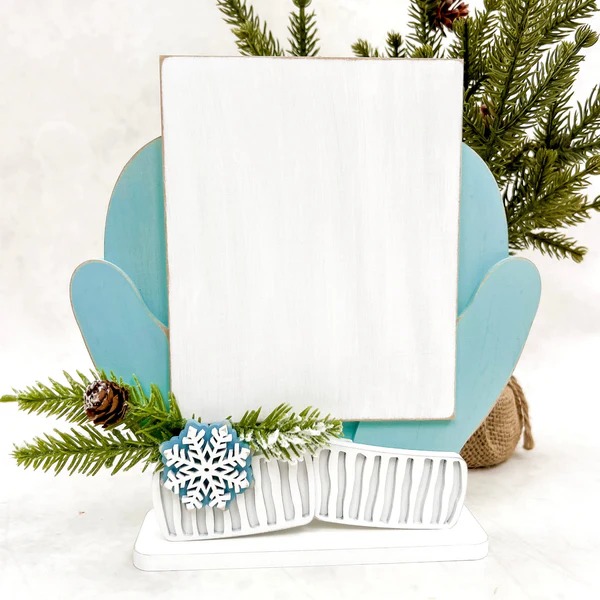 Cozy Mittens - Embroidery Wood Display