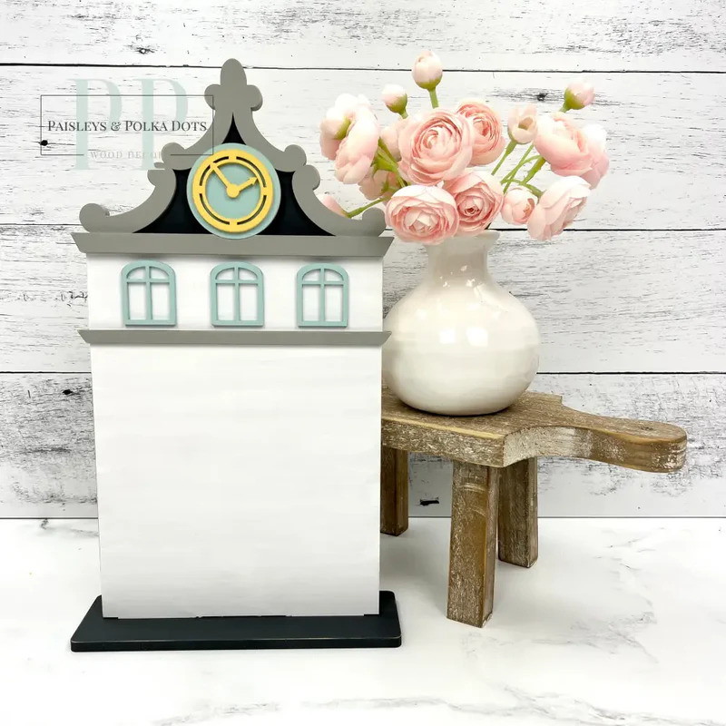 Wood City - Clock Tower- Unfinished Wood Display Frame