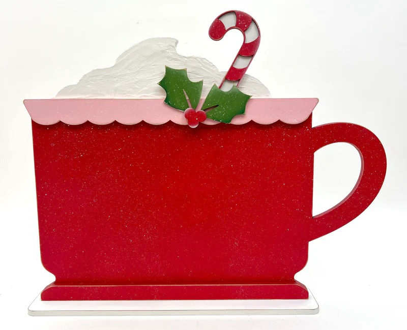 Cup O' Christmas Cheer Mug - Embroidery Wood Display