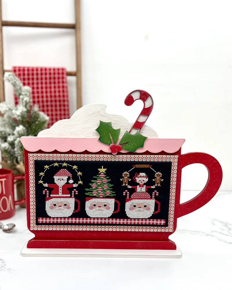 Cup O' Christmas Cheer Mug - Embroidery Wood Display