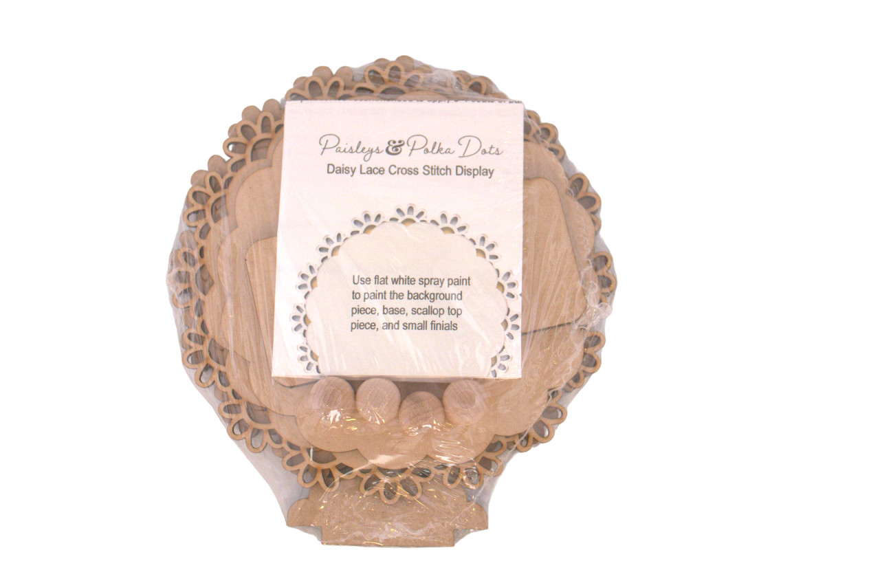 Daisy Lace Pedestal Frame - Unfinished Wood Display Frame