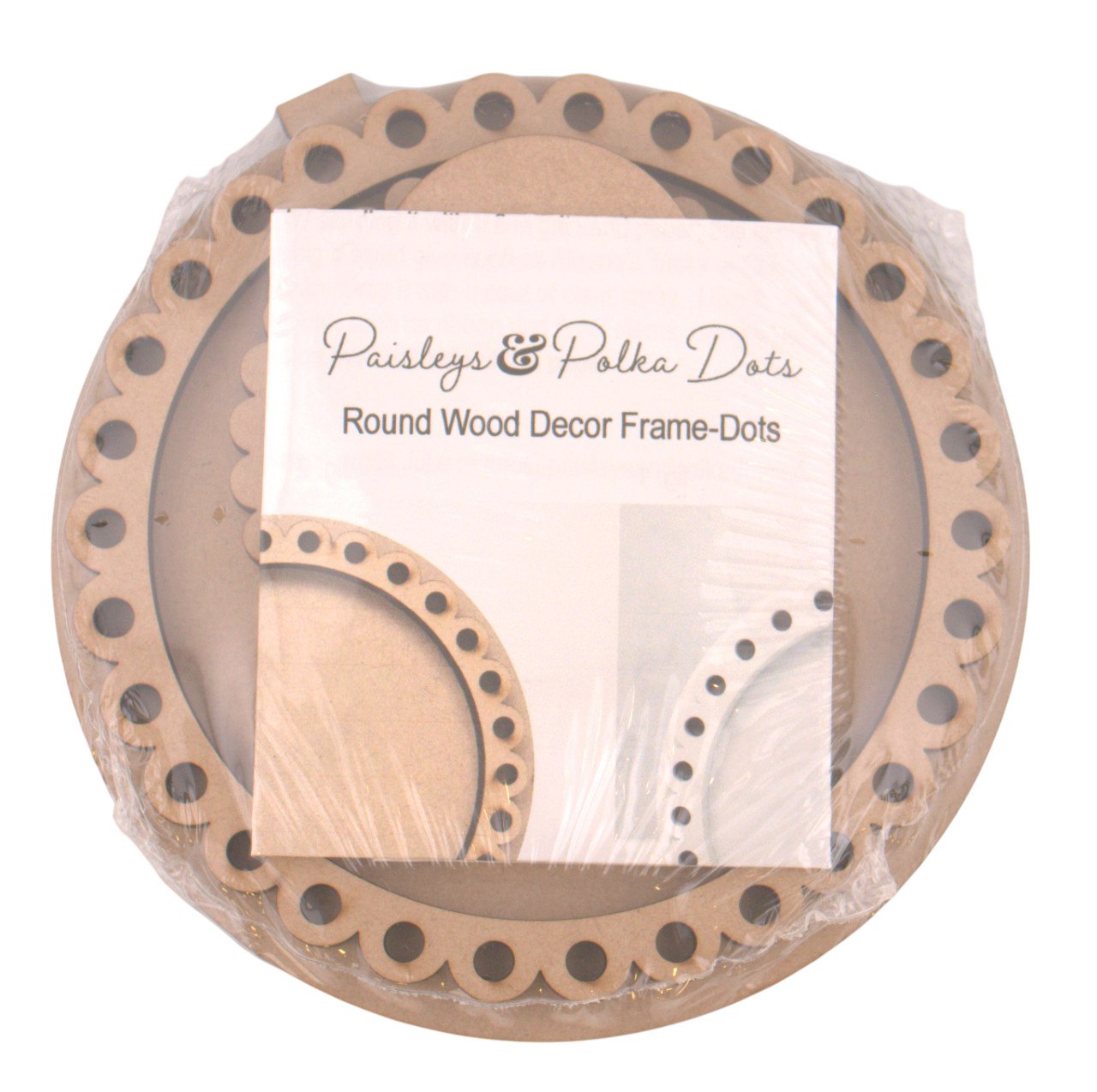 Round Dotted Frame - Unfinished Wood Display Frame