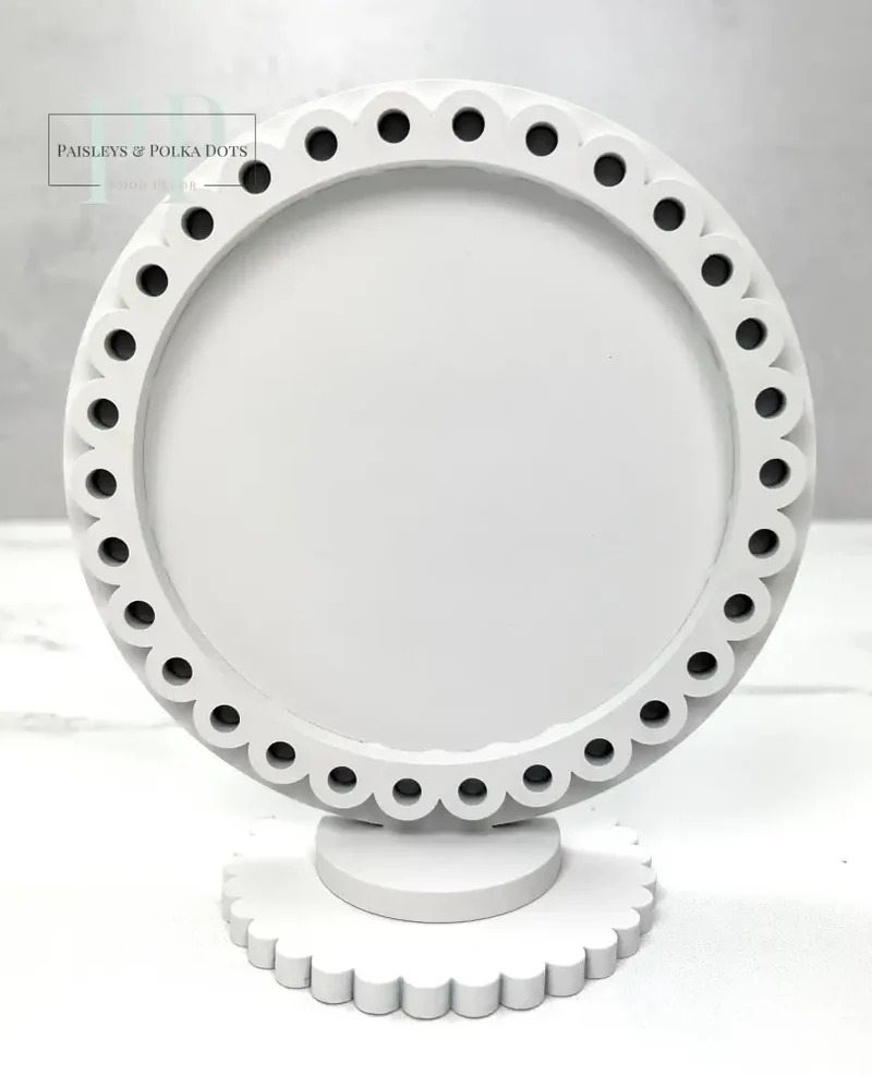 Round Dotted Frame - Unfinished Wood Display Frame