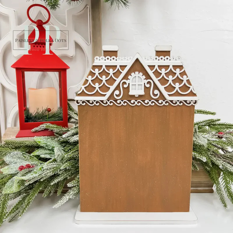 All Seasons Gingerbread House - Wood Display Frame