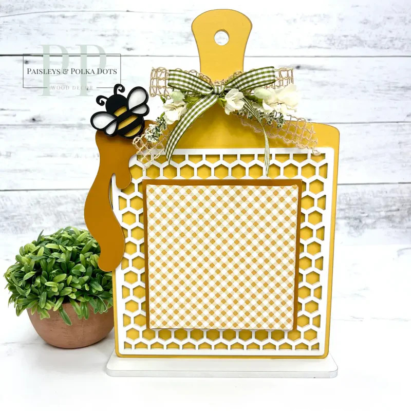 Honeycomb Recipe Board - Unfinished Wood Display Frame