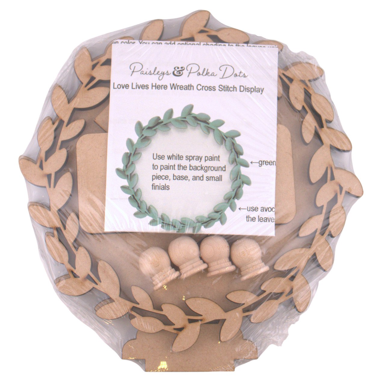 Love Lives Here Wreath - Unfinished Wood Display Frame