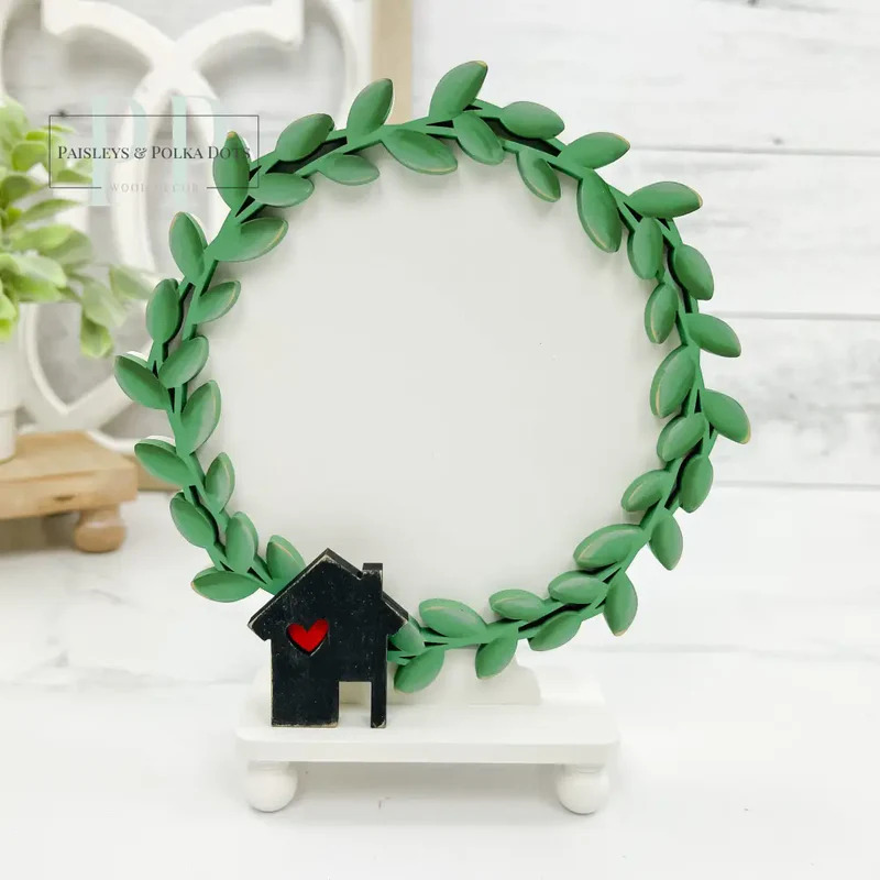 Love Lives Here Wreath - Unfinished Wood Display Frame