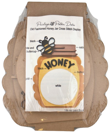 Old Fashion Honey Jar - Unfinished Wood Display Frame