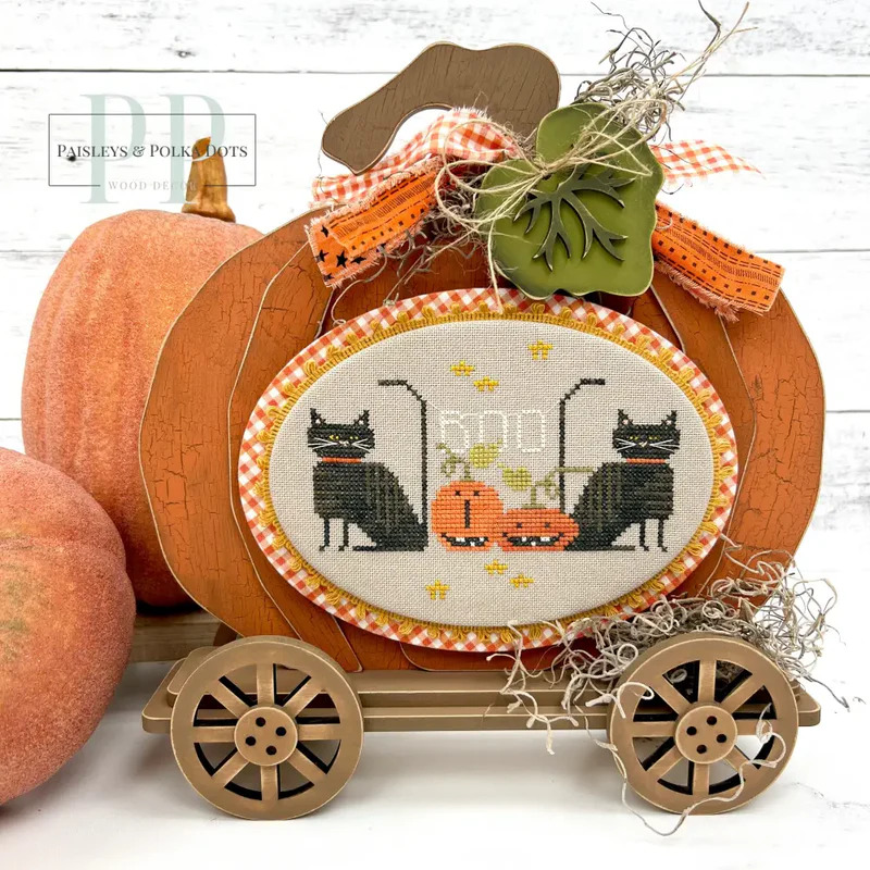 Primitive Pumpkin - Halloween Unfinished Wood Display Frame