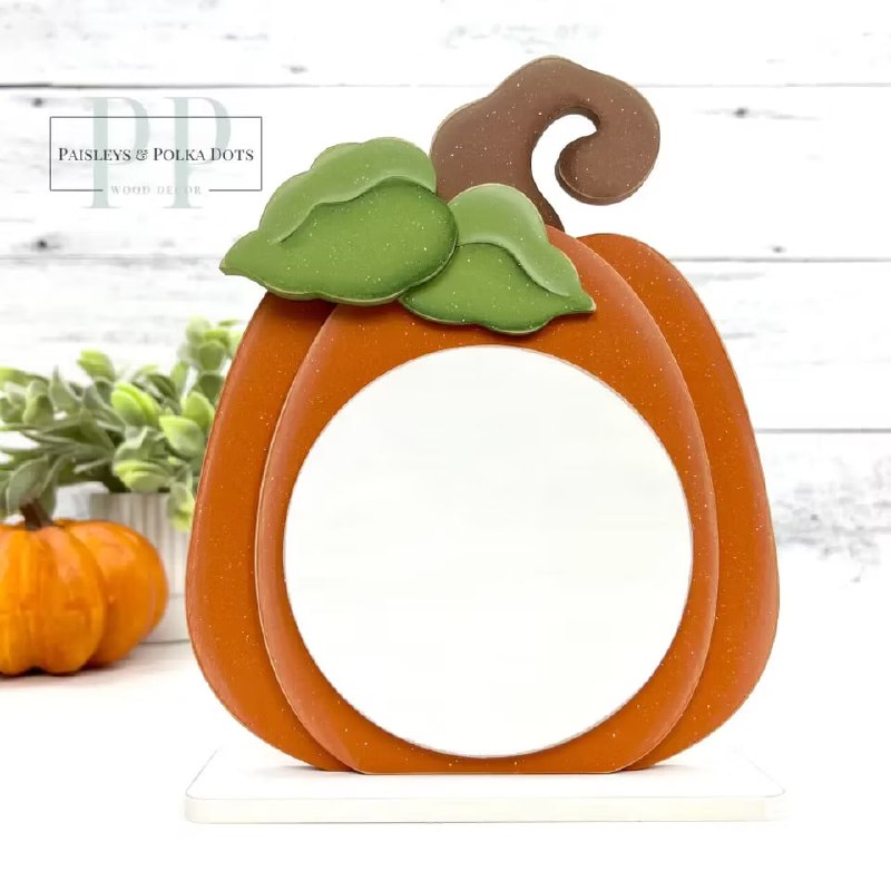 Pumpkin - Halloween Unfinished Wood Display Frame