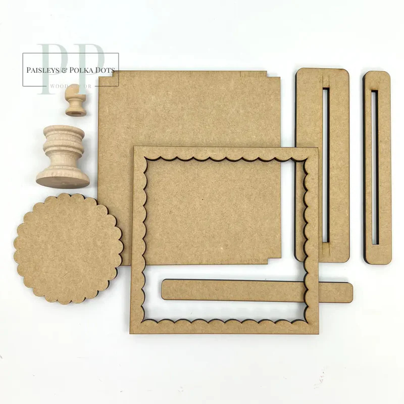 Square Pedestal Frame 5.5" - Unfinished Wood Display 