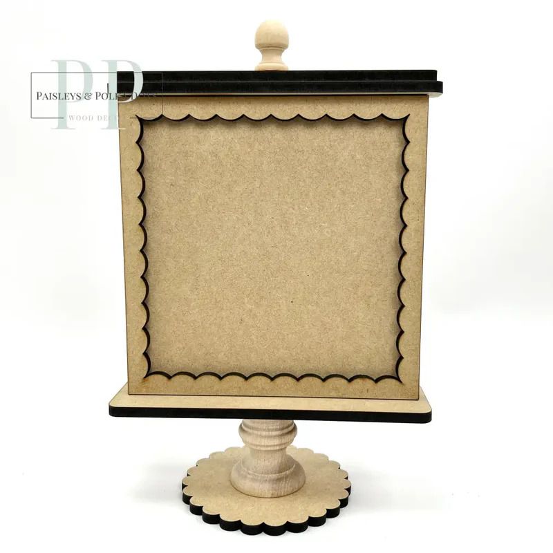 Square Pedestal Frame 5.5" - Unfinished Wood Display 