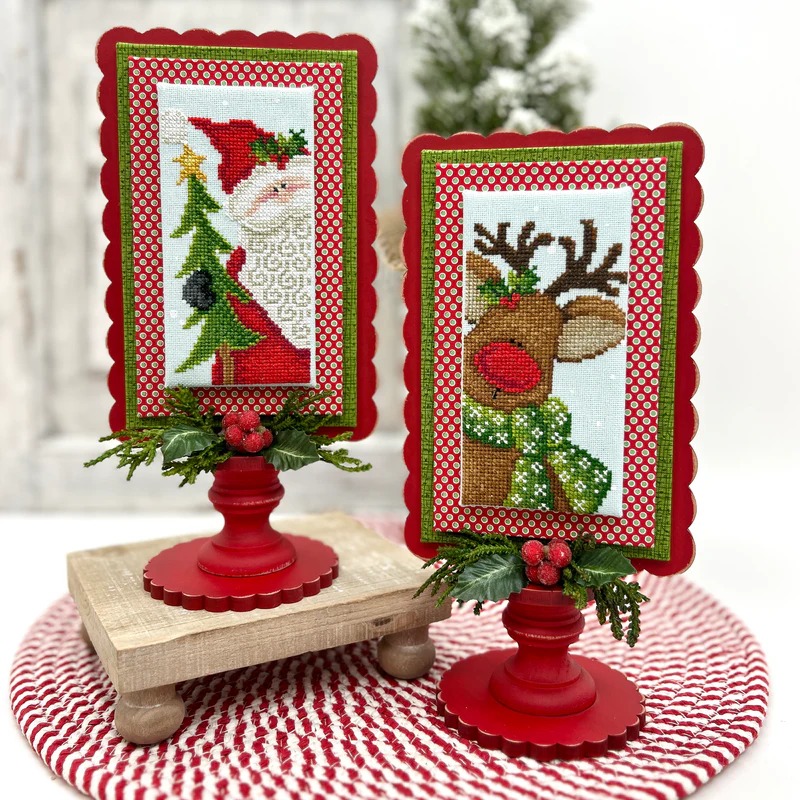 Scallop Rectangle Pedestal Frame - Embroidery Wood Display