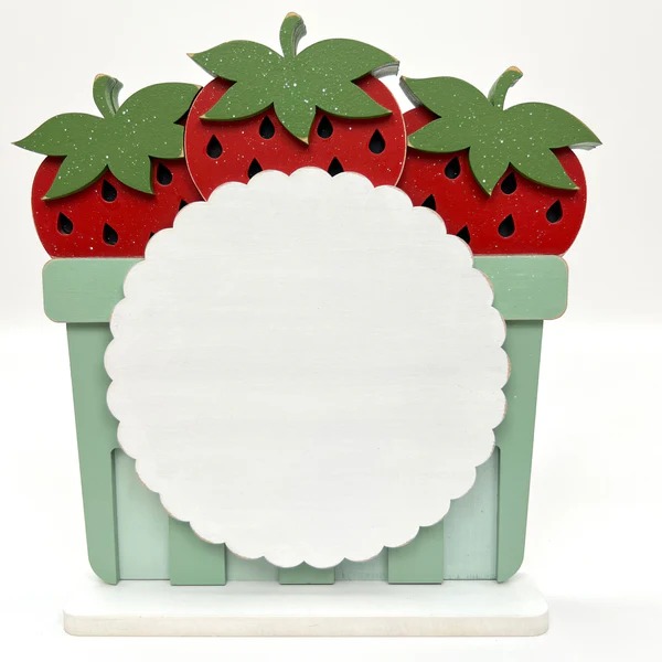 Strawberry Basket - Embroidery Wood Display