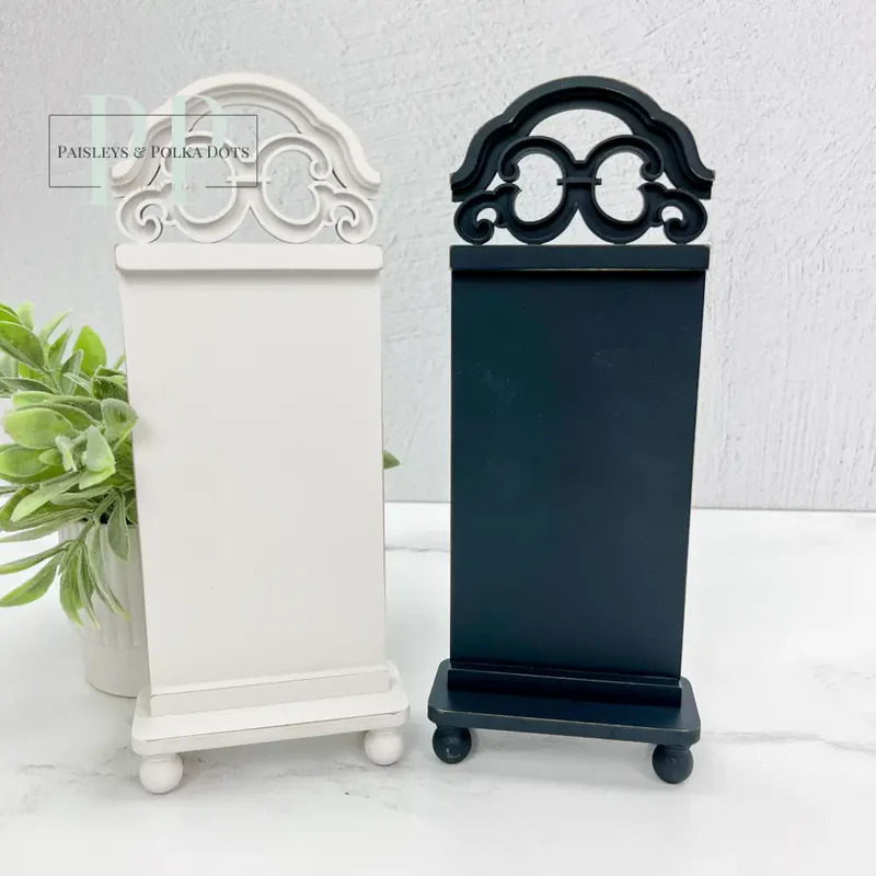 Tall & Thin Scroll Frame - Unfinished Wood Display