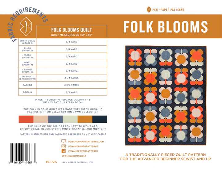 Folk Blooms - Quilt Pattern