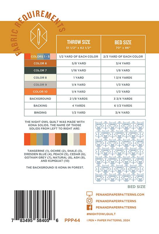 Night Owl - Quilt Pattern