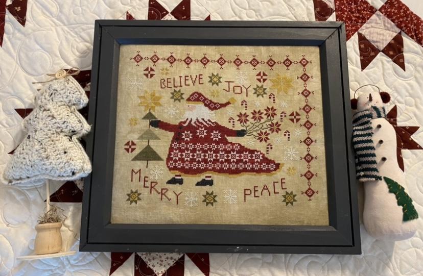 Santa's Patchwork Cloak - Christmas Cross Stitch Pattern