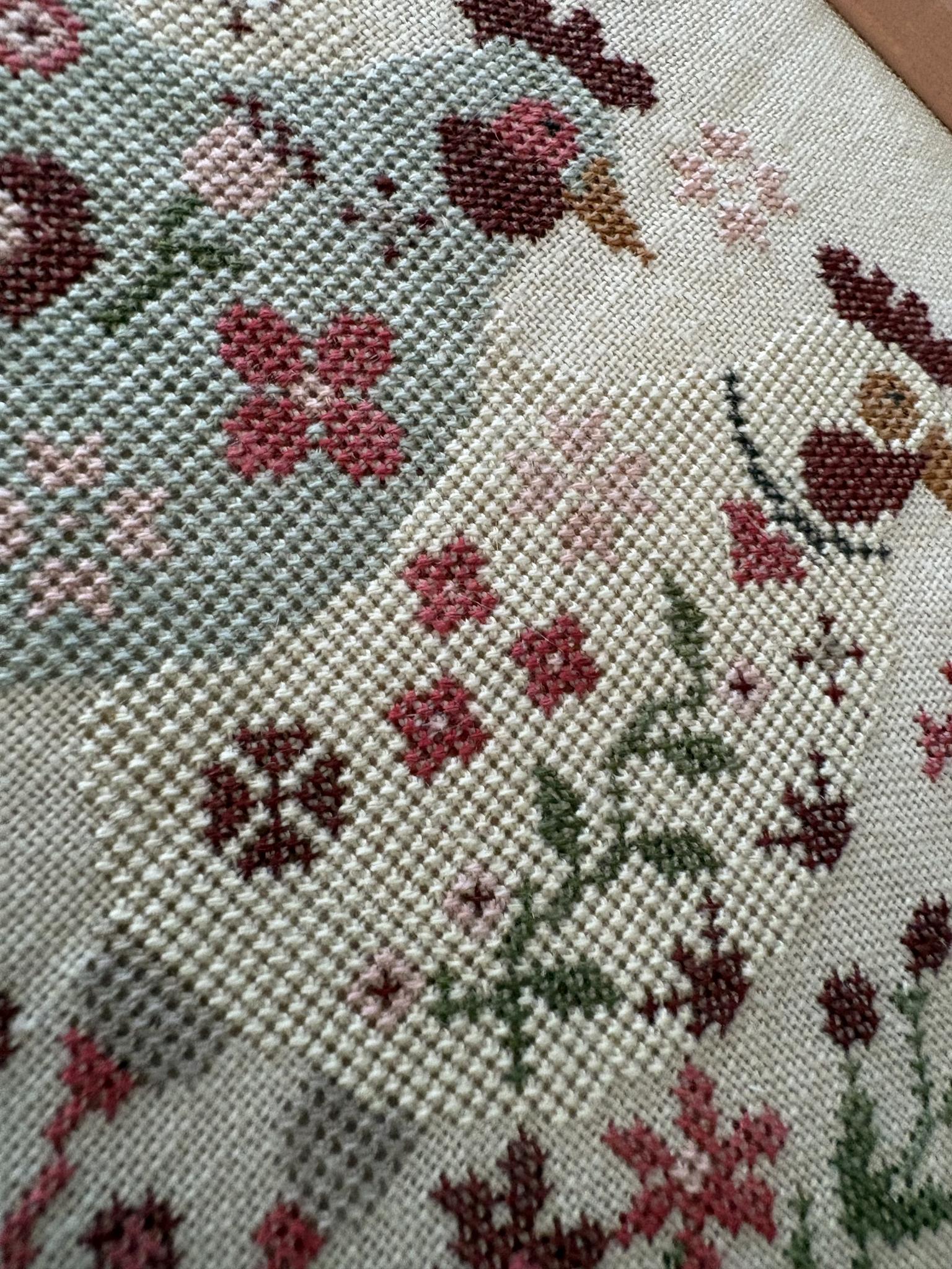 Henpecked- Cross Stitch Pattern, different perspective #1, zoomed in. Select this picture to zoom back out.