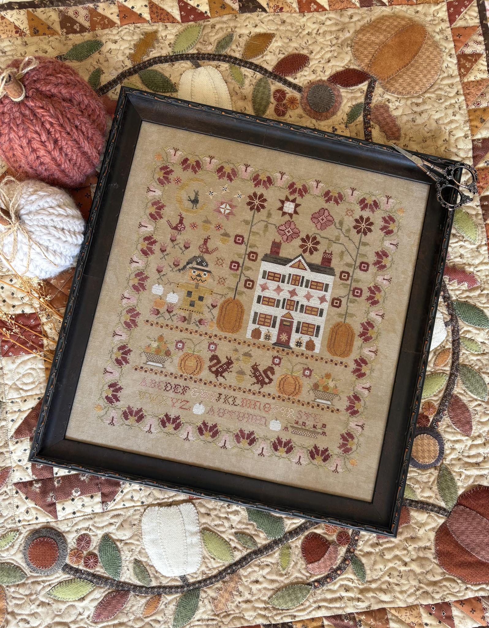 Enchanted Autumn Sampler - Cross Stitch Pattern, zoomed in. Select this picture to zoom back out.