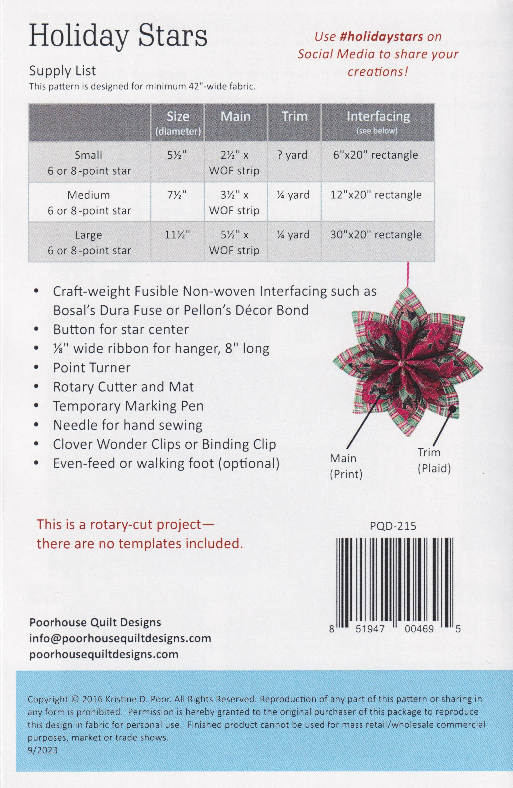 Holiday Stars - Quilt Pattern