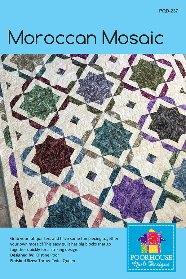 Moroccan Mosaic - Quilt Pattern, zoomed in. Select this picture to zoom back out.
