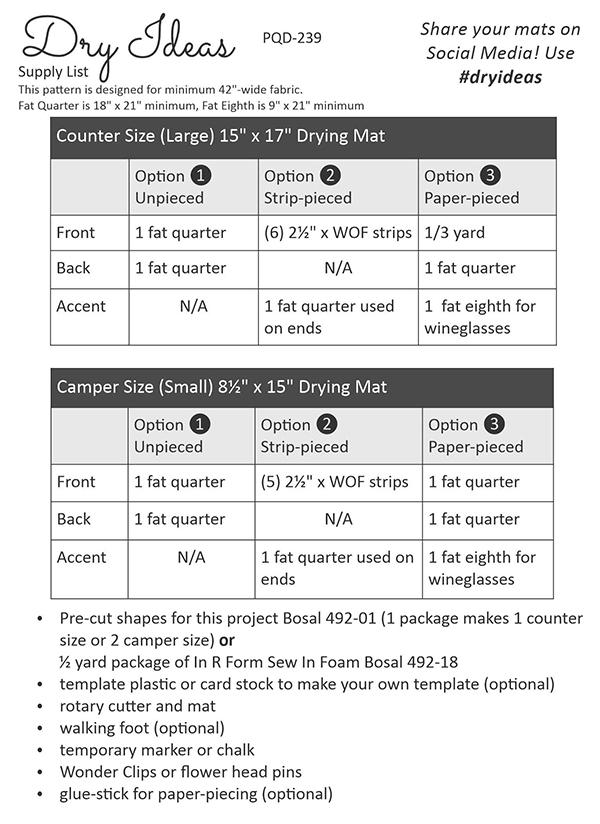 Dry Ideas - Sewing Pattern