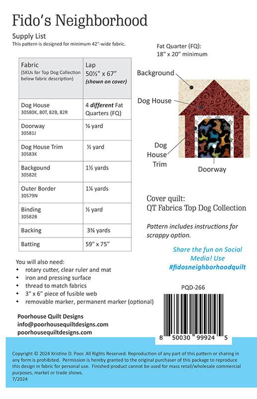 Fido's Neighborhood - Quilt Pattern