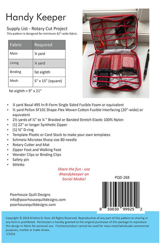 Handy Keeper - Sewing Pattern