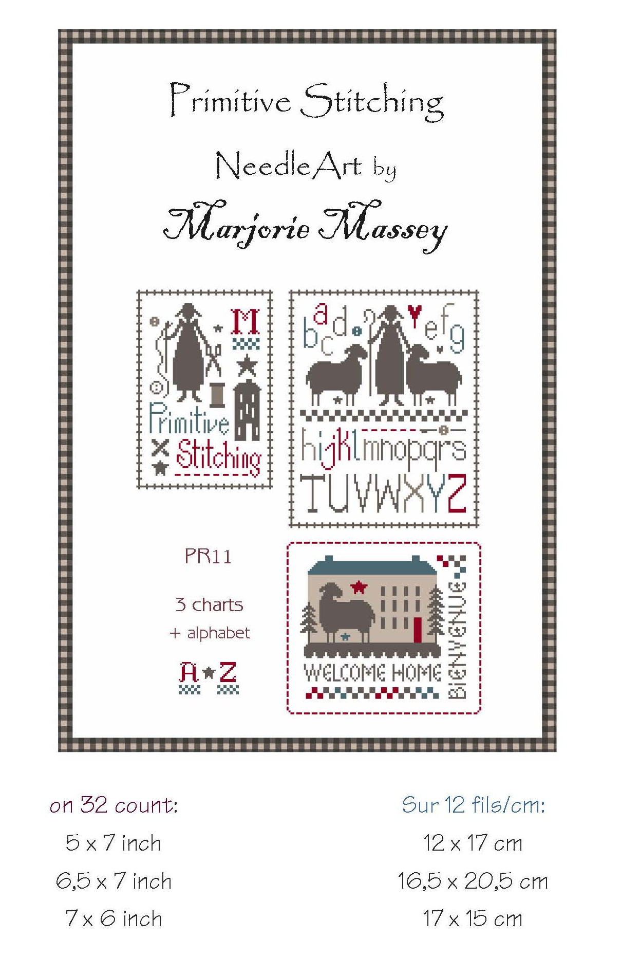 Primitive Stitching - 3 charts  PR11 - Cross Stitch Pattern