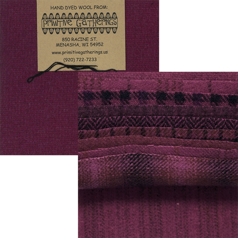 Wool 5" Charm Pack - Red Grape