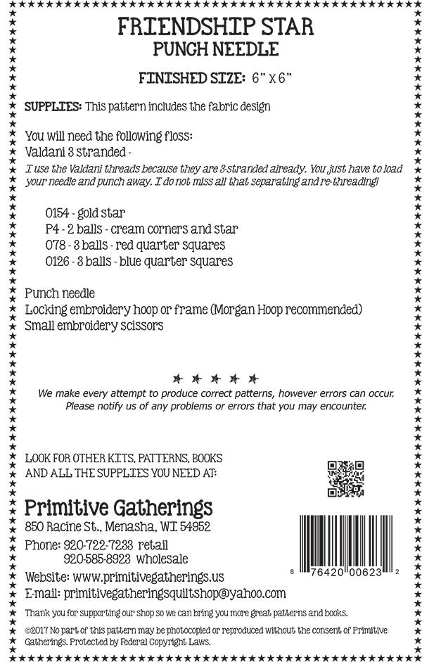 Friendship Star - Punch Needle Pattern