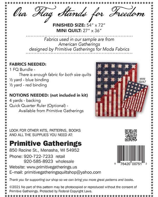 Our Flag Stands For Freedom - Quilt Pattern