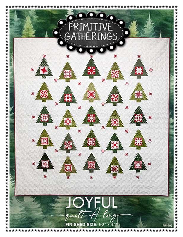Joyful Gatherings II - Christmas Quilt Pattern, zoomed in. Select this picture to zoom back out.