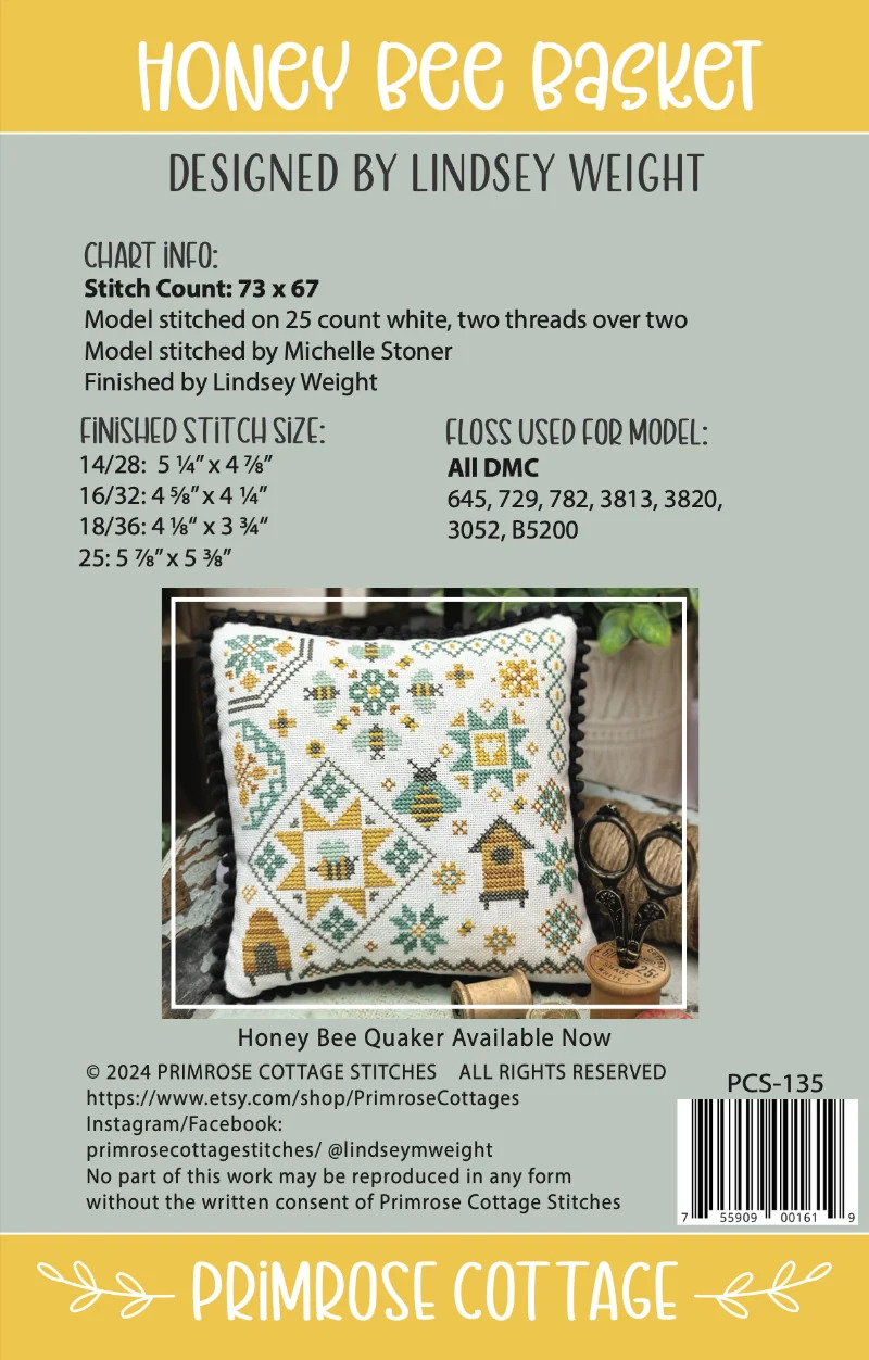 Honey Bee Basket - Cross Stitch Pattern