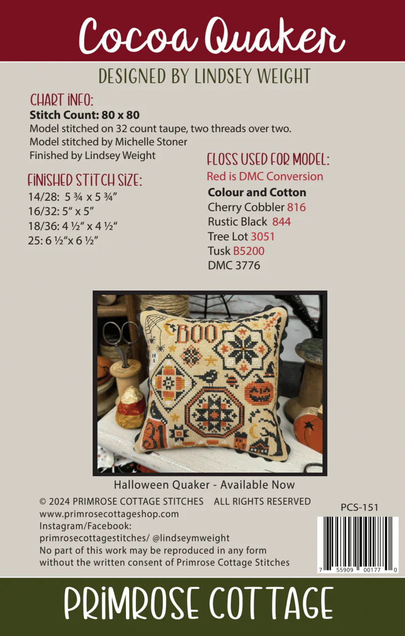 Cocoa Quaker - Christmas Cross Stitch Pattern