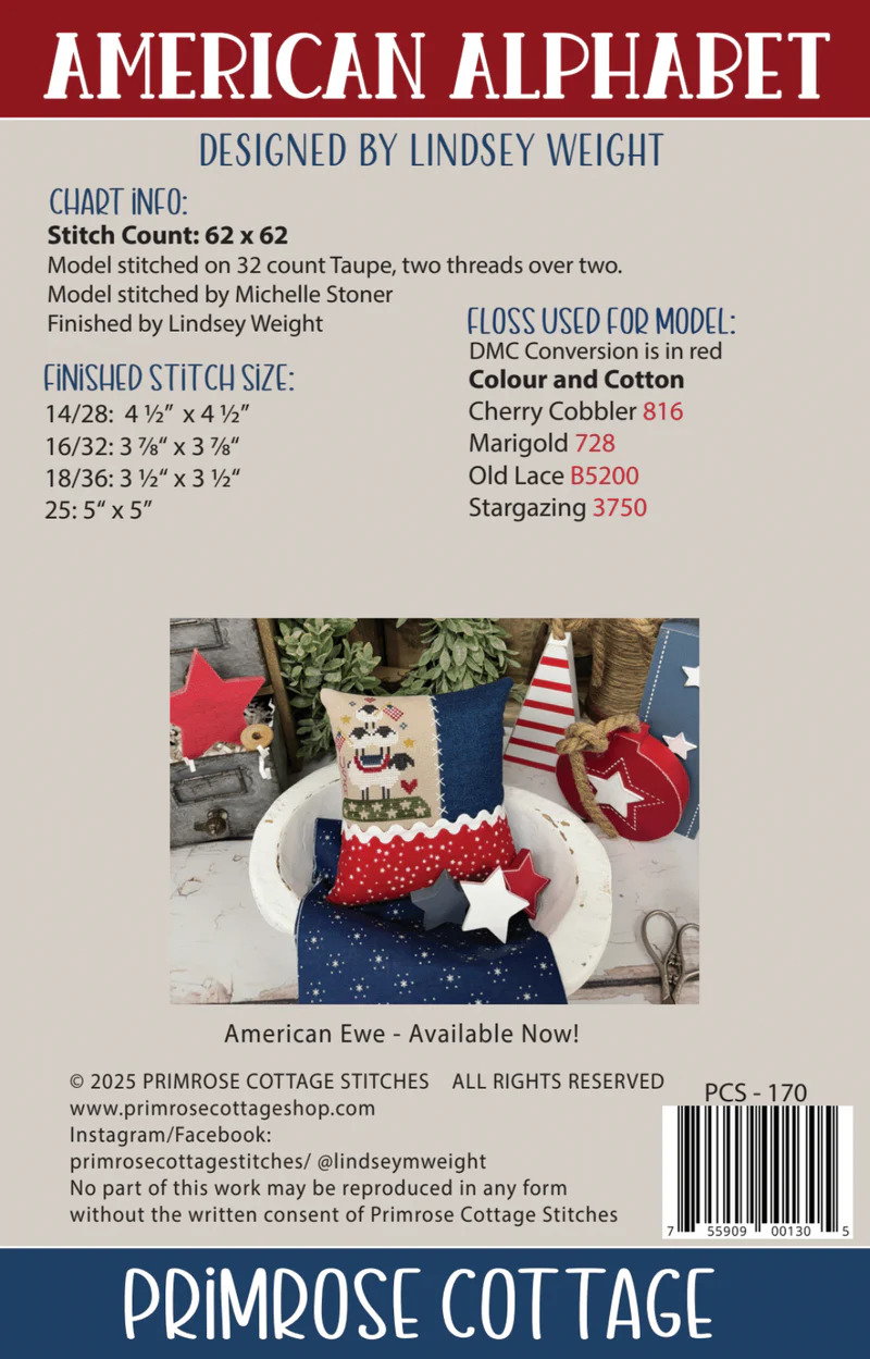 American Alphabet - Patriotic Cross Stitch Pattern