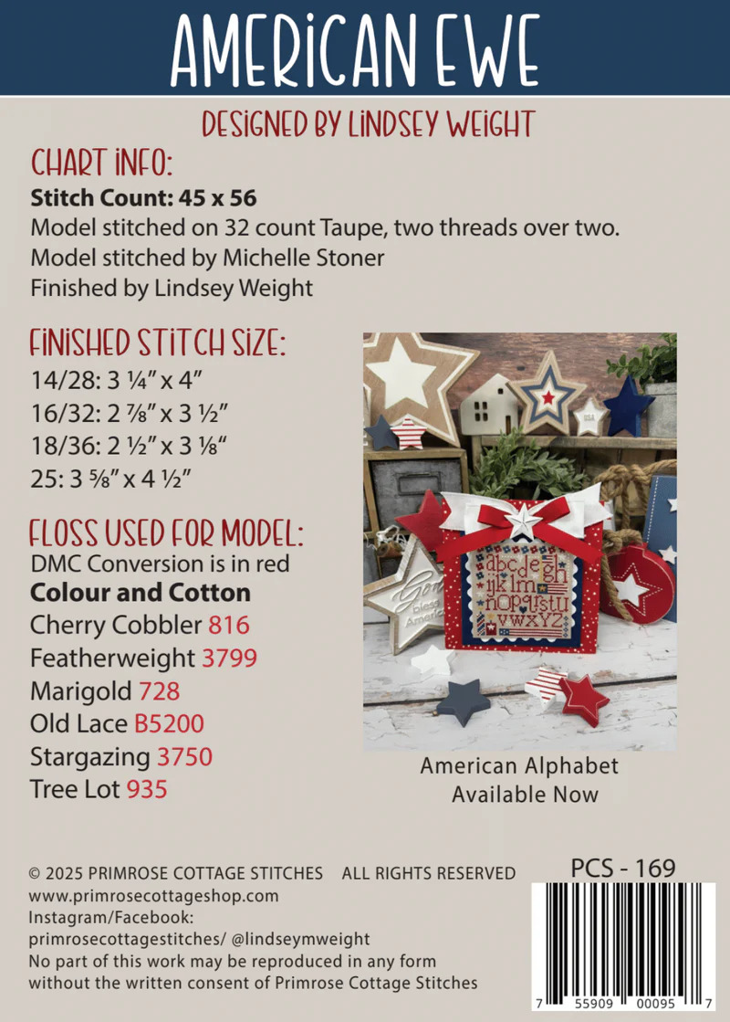 American Ewe - Patriotic Cross Stitch Pattern