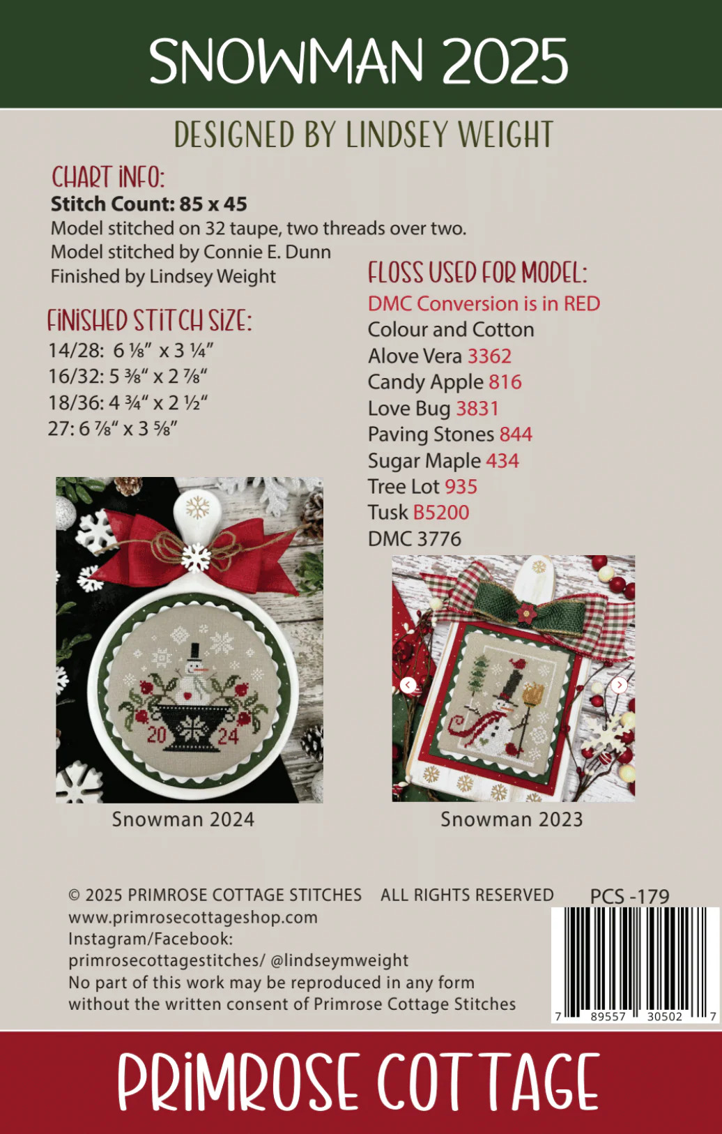 Snowman 2025 - Christmas Cross Stitch Pattern