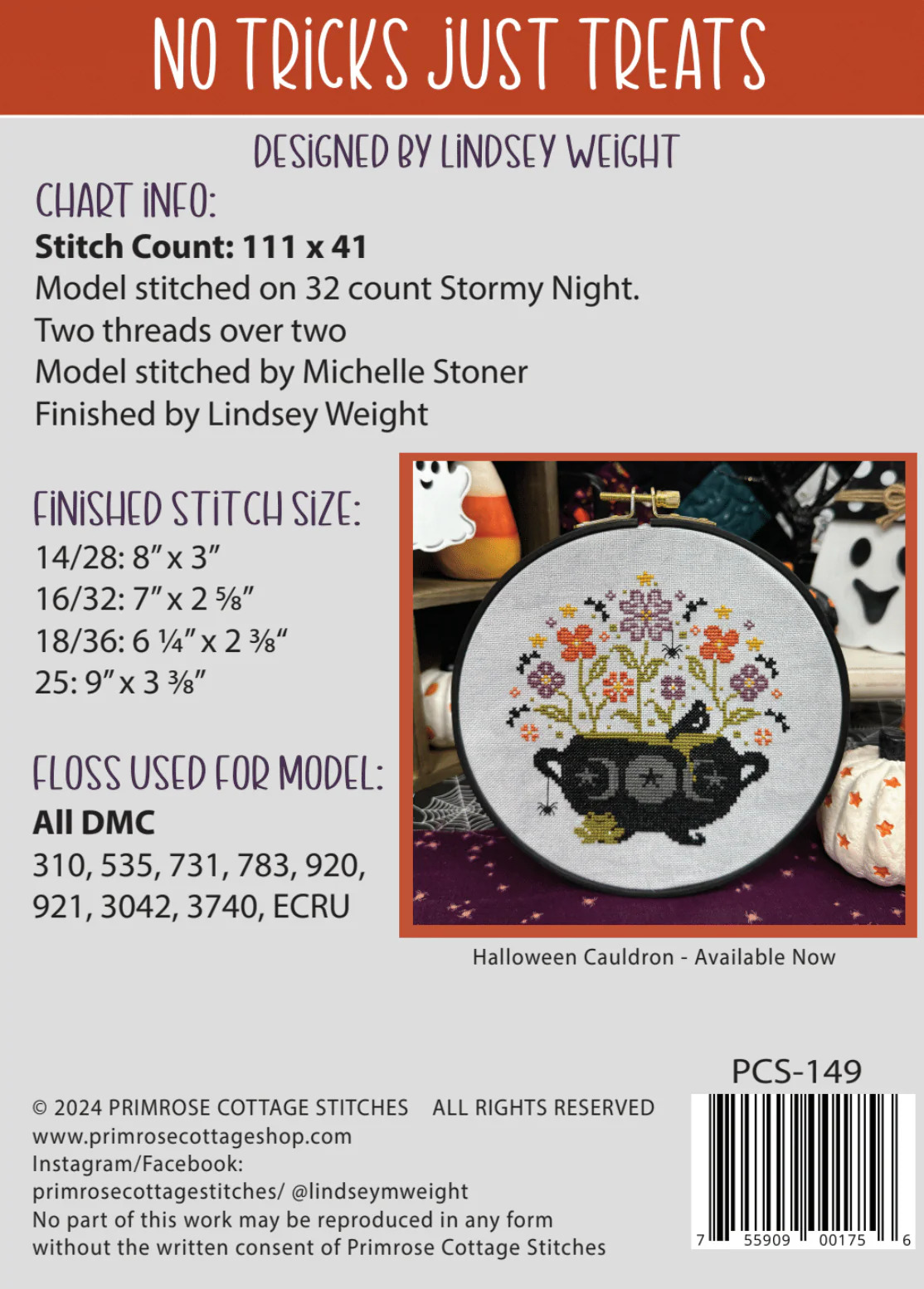 No Tricks Just Treats - Halloween Cross Stitch Pattern