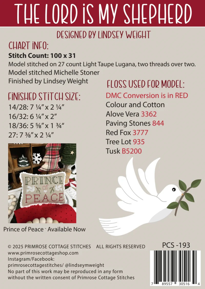 The Lord is My Shepherd - Christmas Cross Stitch Pattern
