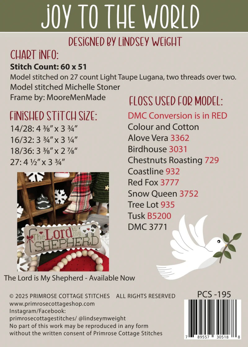 Joy To The World - Christmas Cross Stitch Pattern