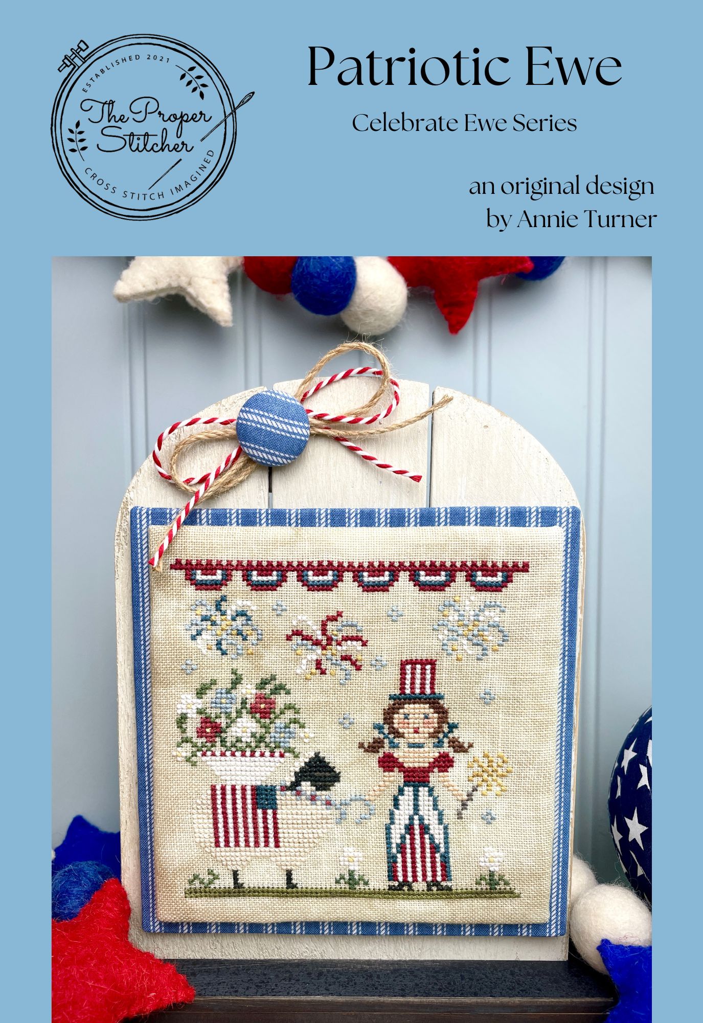 Patriotic Ewe - Cross Stitch Pattern