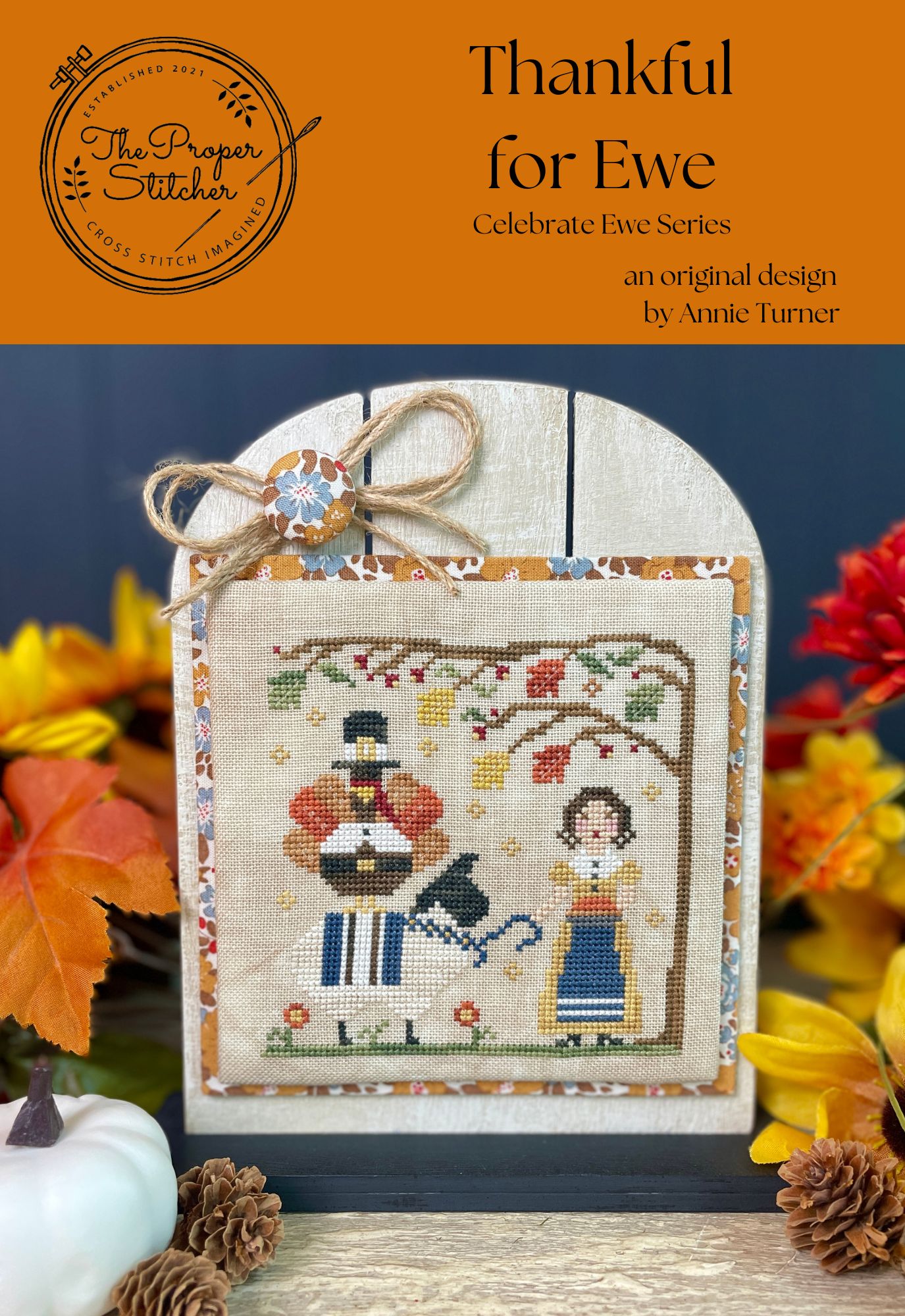 Thankful for Ewe - Thanksgiving Cross Stitch Pattern