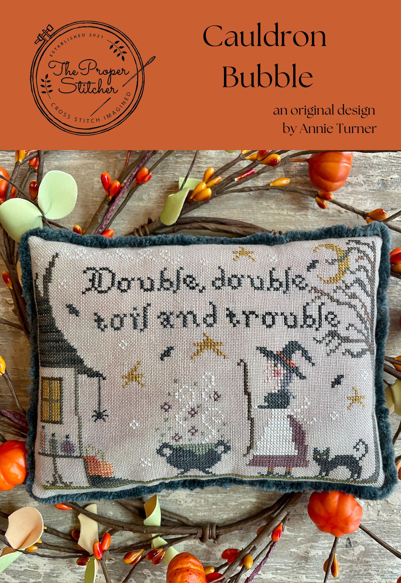 Cauldron Bubble - Halloween Cross Stitch Pattern
