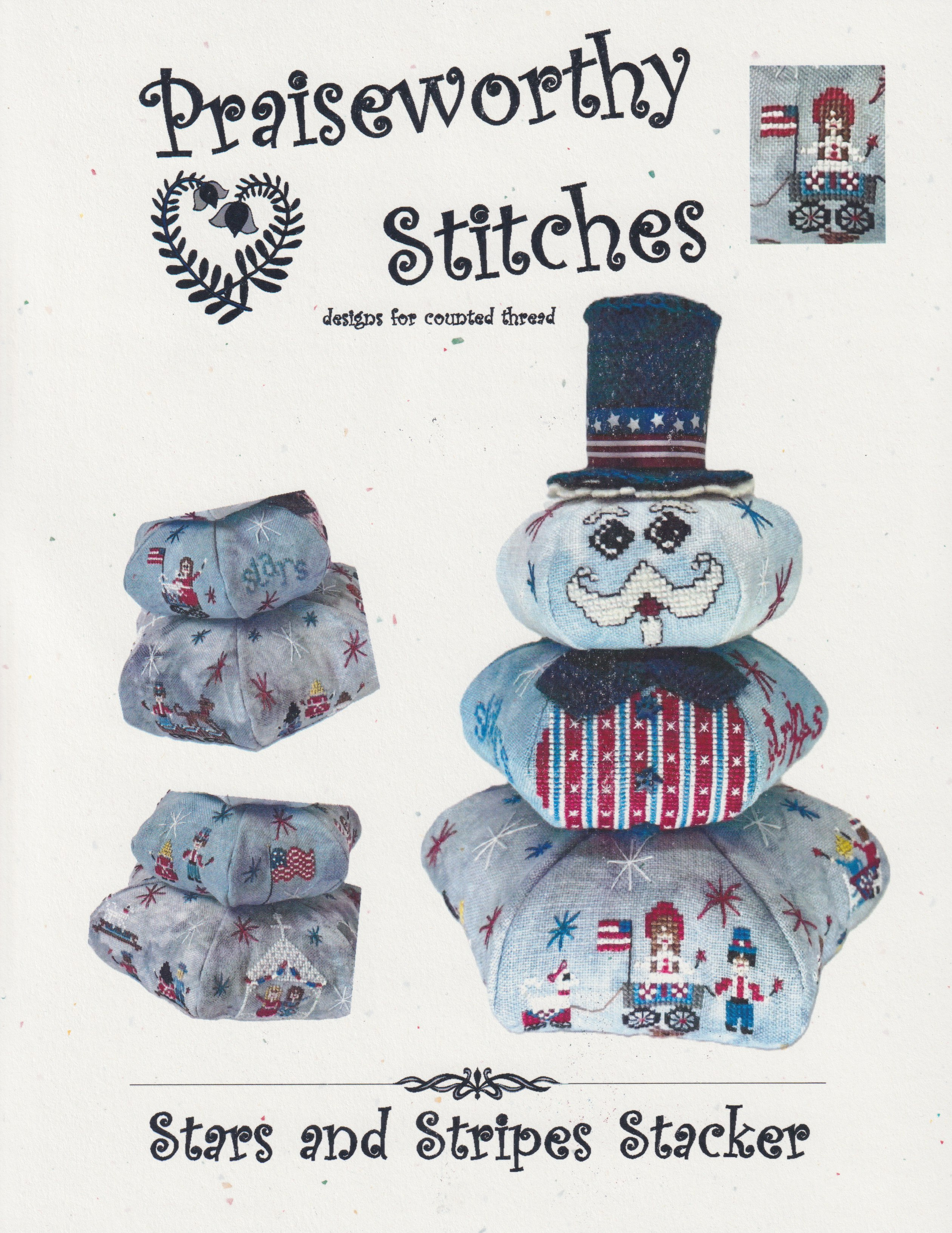 Stars & Stripes Stacker - Patriotic Cross Stitch Pattern