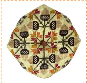 Acorn Biscornu - Thanksgiving Cross Stitch Pattern
