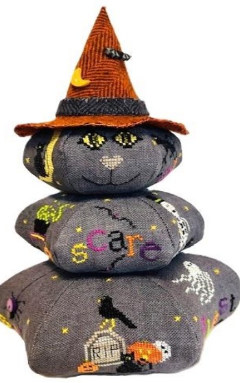 Black Cat Stacker - Halloween Cross Stitch Pattern
