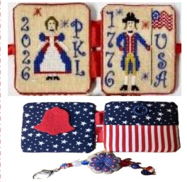 A 1776 Needlecase Kit - Patriotic Cross Stitch Kit, zoomed in. Select this picture to zoom back out.